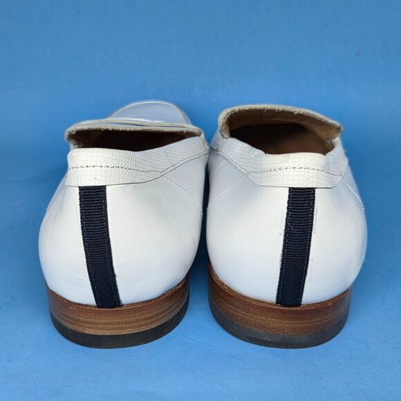 Alessandro Dell \'Acqua Mens White Half Strap Leather Loafers Size US 10 EU 42.5 main image 11